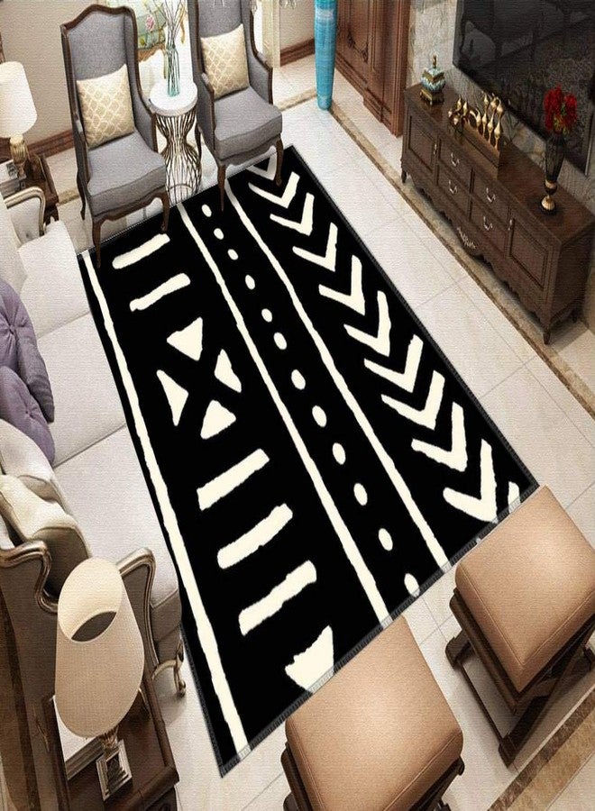 ZOANIML African Mud Cloth Black and White Area Rugs Non-Slip Floor Mat Doormats Home Runner Carpet for Bedroom Indoor Outdoor Kids Play Mat Nursery Throw Yoga Mat - Image 3
